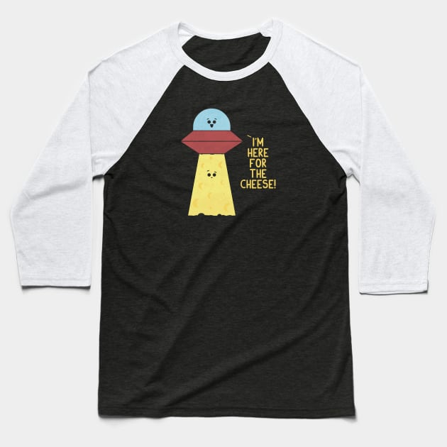 Here For Cheese Baseball T-Shirt by HandsOffMyDinosaur